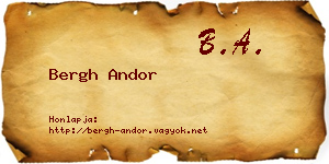 Bergh Andor névjegykártya